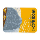 ブレコンビーコンナショナルパークウエールズペンYファンレトロ マグネット (横)