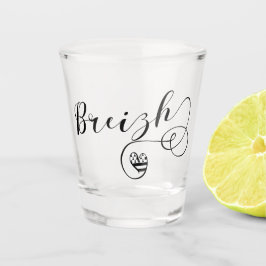 ブレジー国旗ハート、ブルターニュ、ブレトン語 ショットグラス