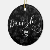 ブレジー国旗ハート、ブルターニュ、ブレトン語 セラミックオーナメント (左)