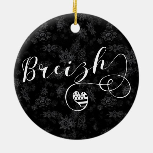 ブレジー国旗ハート、ブルターニュ、ブレトン語 セラミックオーナメント (裏面)