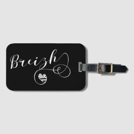 ブレジー国旗ハート、ブルターニュ、ブレトン語 ラゲッジタグ