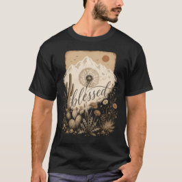 ブレスドデザートワイルドフラワーヴィンテージボタニカルマウンテン Tシャツ