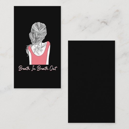 ブレスメンタルヘルス認識度フラワータトゥーガール 名刺 (正面/裏面)