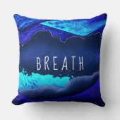 ブレスモダンネイビー王室のブルーターコイズ抽象芸術 クッション (正面)