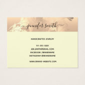 ブレスレットディスプレイカードロマンチックヴィンテージピンク赤面 (裏面)