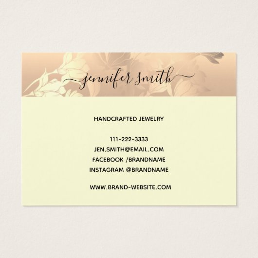 ブレスレットディスプレイカードロマンチックヴィンテージピンク赤面 (裏面)