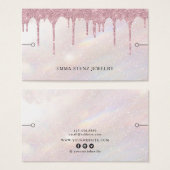 ブレスレットディスプレイカード・ブラシピンクグリッタードリップ (正面&裏面)