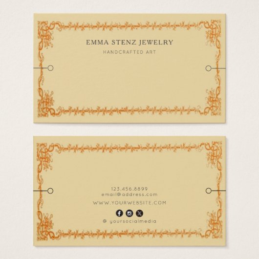 ブレスレットディスプレイカード・ヴィンテージレトロEphemera (正面&裏面)