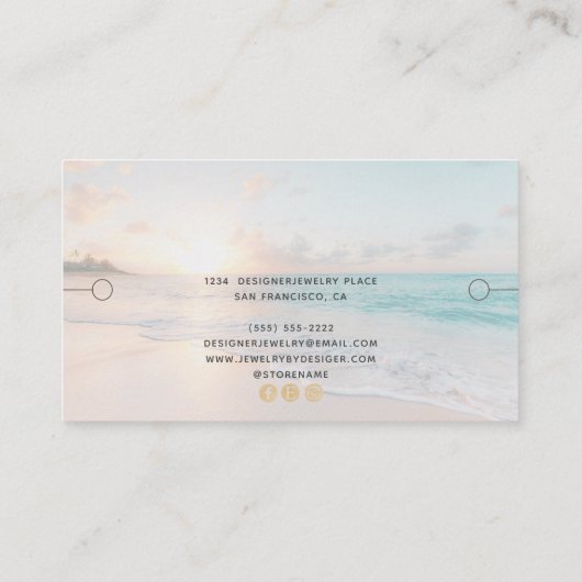 ブレスレットディスプレイビーチロゴ付き写真 名刺 (裏面)