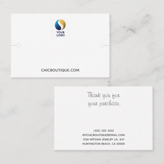 ブレスレットディスプレイホルダーあなたのロゴを追加 名刺 (正面/裏面)