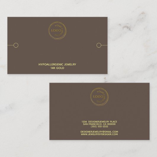 ブレスレットディスプレイロゴの追加茶色 名刺 (正面/裏面)