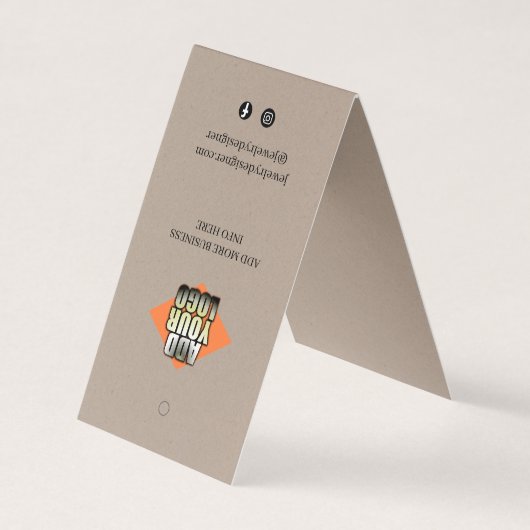 ブレスレットネックレスディスプレイ価格ラベルとQR&ロゴ 名刺 (正面)