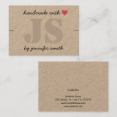 ブレスレットハートカードホルダー付き手作り 名刺 (正面/裏面)