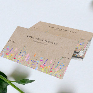 ブレスレット表示カード素朴・ Kraft Wildflowers