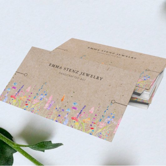 ブレスレット表示カード素朴・ Kraft Wildflowers