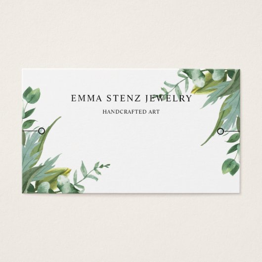 ブレスレット表示カード・水彩ユーカリ葉 (正面)