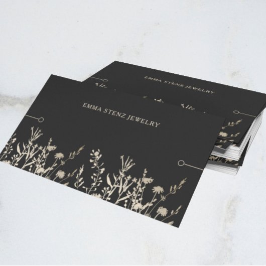 ブレスレット表示カード・素朴ワイルドフラワー金ゴールド