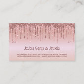 ブレスレット表示バラ金ゴールドグリッター滴 名刺 (裏面)