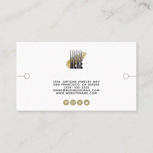ブレスレット表示白あなたのロゴのソーシャルメディア 名刺 (裏面)