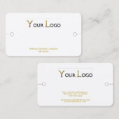 ブレスレット表示矩形ロゴホワイト金ゴールド 名刺 (正面/裏面)