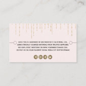 ブレスレット表示赤面金ゴールドストリングライト 名刺 (裏面)