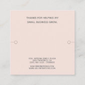 ブレスレモダンット表示ライト赤面ピンク スクエア名刺 (裏面)