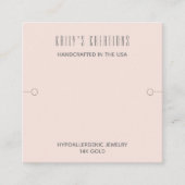 ブレスレモダンット表示ライト赤面ピンク スクエア名刺 (正面)