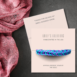 ブレスレモダンット表示ライト赤面ピンク スクエア名刺