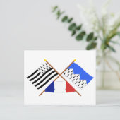 ブレターニュとコートダーマーの交差旗 ポストカード (スタンド正面)