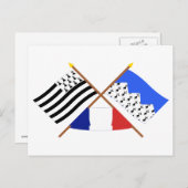 ブレターニュとコートダーマーの交差旗 ポストカード (正面/裏面)