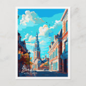 ブレダオランダアートヴィンテージ旅行イラストレーション ポストカード (正面)