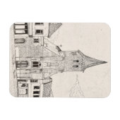 ブレダオランダヴィンテージ建築スケッチアート マグネット (横)