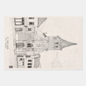 ブレダオランダヴィンテージ建築スケッチアート ラッピングペーパーシート (正面2)