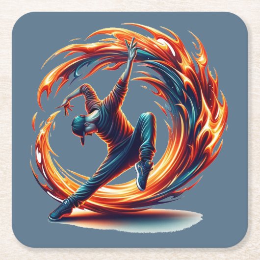 ブレックダンス通り火災と都市エネルギー スクエアペーパーコースター (正面)