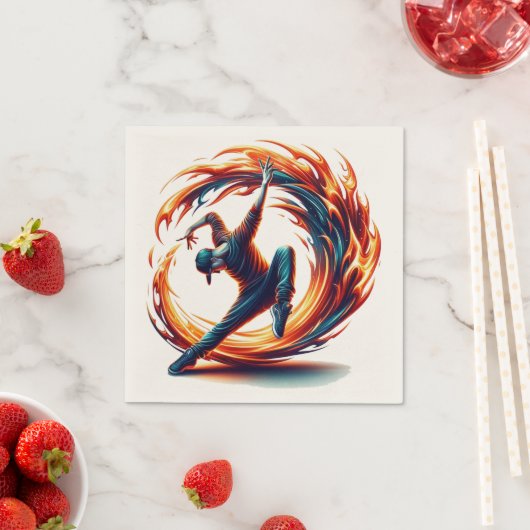 ブレックダンス通り火災と都市エネルギー スタンダードカクテルナプキン (インサイチュ)