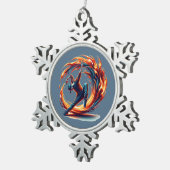 ブレックダンス通り火災と都市エネルギー スノーフレークピューターオーナメント (右)