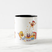 ブレックファストおもしろいwithフレンズ ツートーンマグカップ (中央)