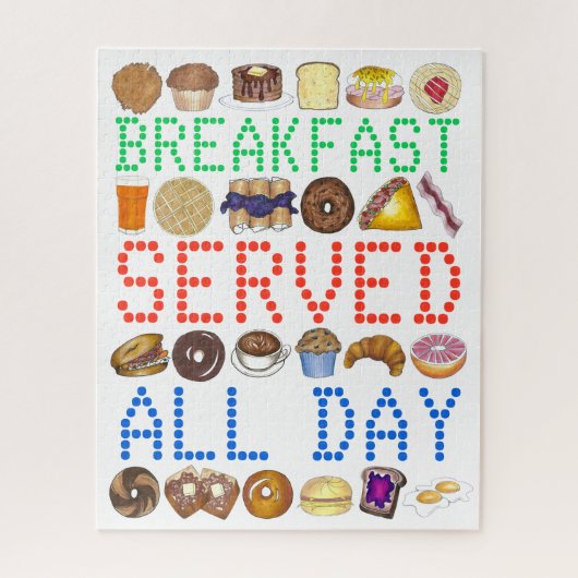 ブレックファーサードオールデイネオンディーナーサイングルメ ジグソーパズル (縦)