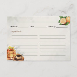ブレックファーストインベッドベーシックレシピカード エンクロージャーカード