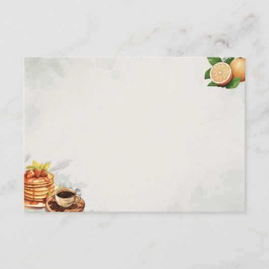 ブレックファーストインベッドベーシック空白のレシピカード エンクロージャーカード (正面)