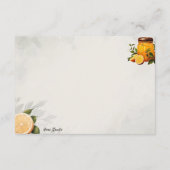 ブレックファーストインベッドベーシック空白のレシピカード エンクロージャーカード (裏面)