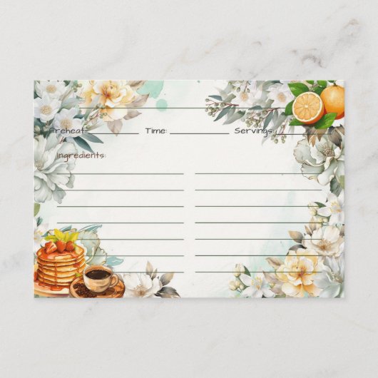 ブレックファーストインベッドレシピカード エンクロージャーカード (正面)