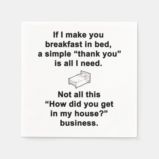 ブレックファーストインベッド スタンダードカクテルナプキン (正面)