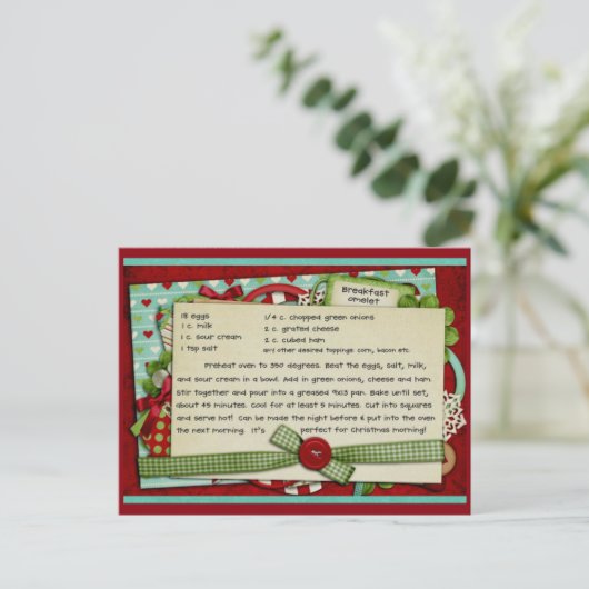 ブレックファーストオムレツクリスマスレシピカード シーズンポストカード (スタンド正面)