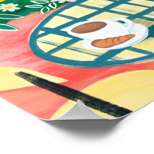 ブレックファーストオンテラスお洒落シティズア絵画ート ポスター (角)