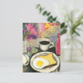 ブレックファーストスチルライフコラージュ ポストカード (スタンド正面)