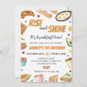 ブレックファーストタイムリースアンドシャインブランチ誕生日 招待状 (正面)