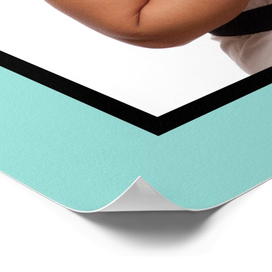 ブレックファーストテーマブルーアンドホワイトボウ ポスター (角)