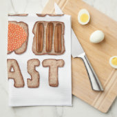 ブレックファーストトーストキッチンタオル キッチンタオル (四つ折り)