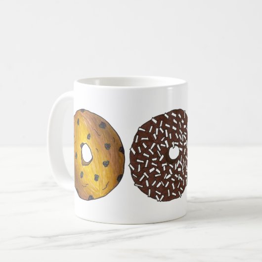 ブレックファーストドーナツショップジャンクフードグルメ コーヒーマグカップ (正面左)